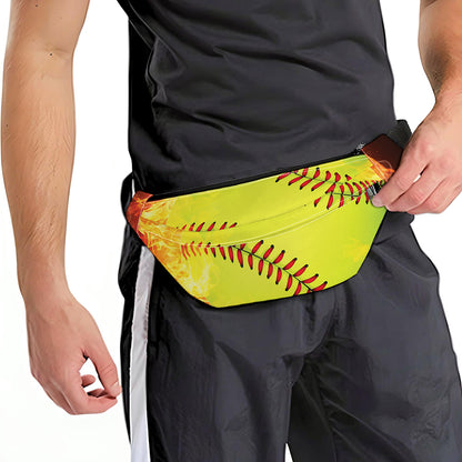 Fireball Softball Print Fanny Pack