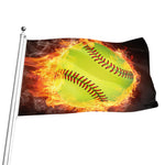 Fireball Softball Print Flag