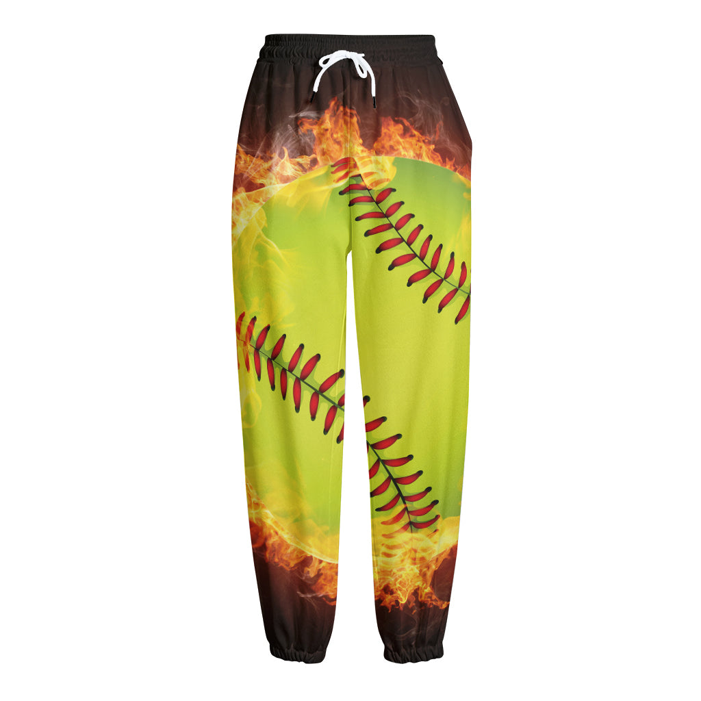 Fireball Softball Print Fleece Lined Knit Pants