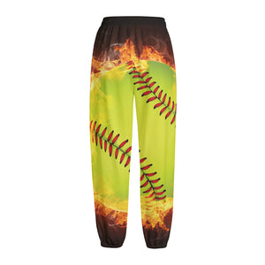 Fireball Softball Print Fleece Lined Knit Pants