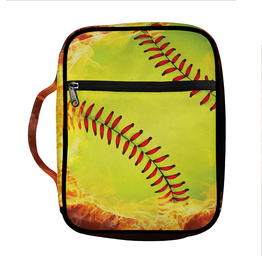 Fireball Softball Print Front Pocket Bible Bag