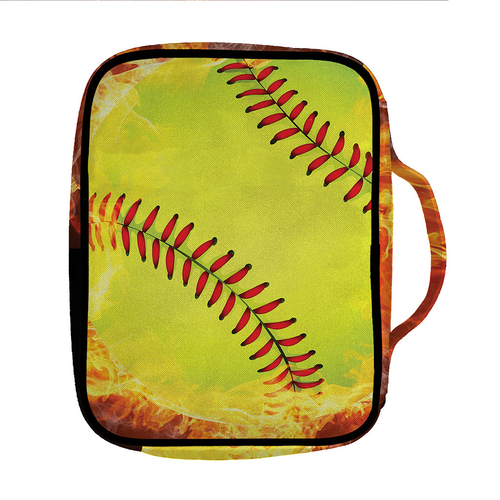 Fireball Softball Print Front Pocket Bible Bag