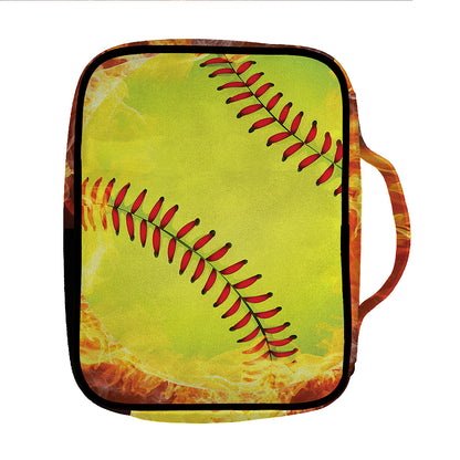 Fireball Softball Print Front Pocket Bible Bag