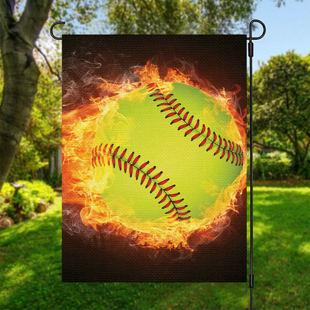 Fireball Softball Print Garden Flag