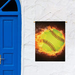 Fireball Softball Print Garden Flag