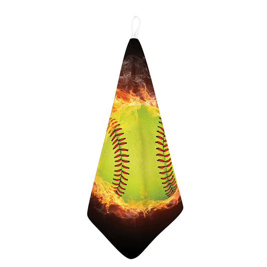 Fireball Softball Print Hand Towel