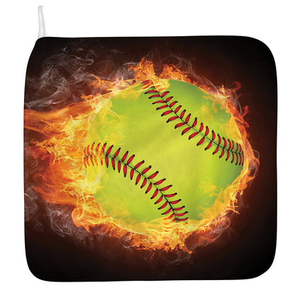 Fireball Softball Print Hand Towel