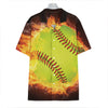 Fireball Softball Print Hawaiian Shirt