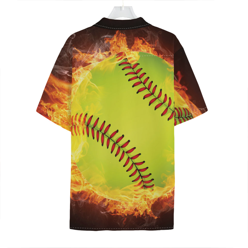 Fireball Softball Print Hawaiian Shirt