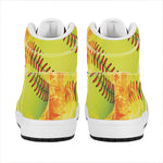 Fireball Softball Print High Top Leather Sneakers