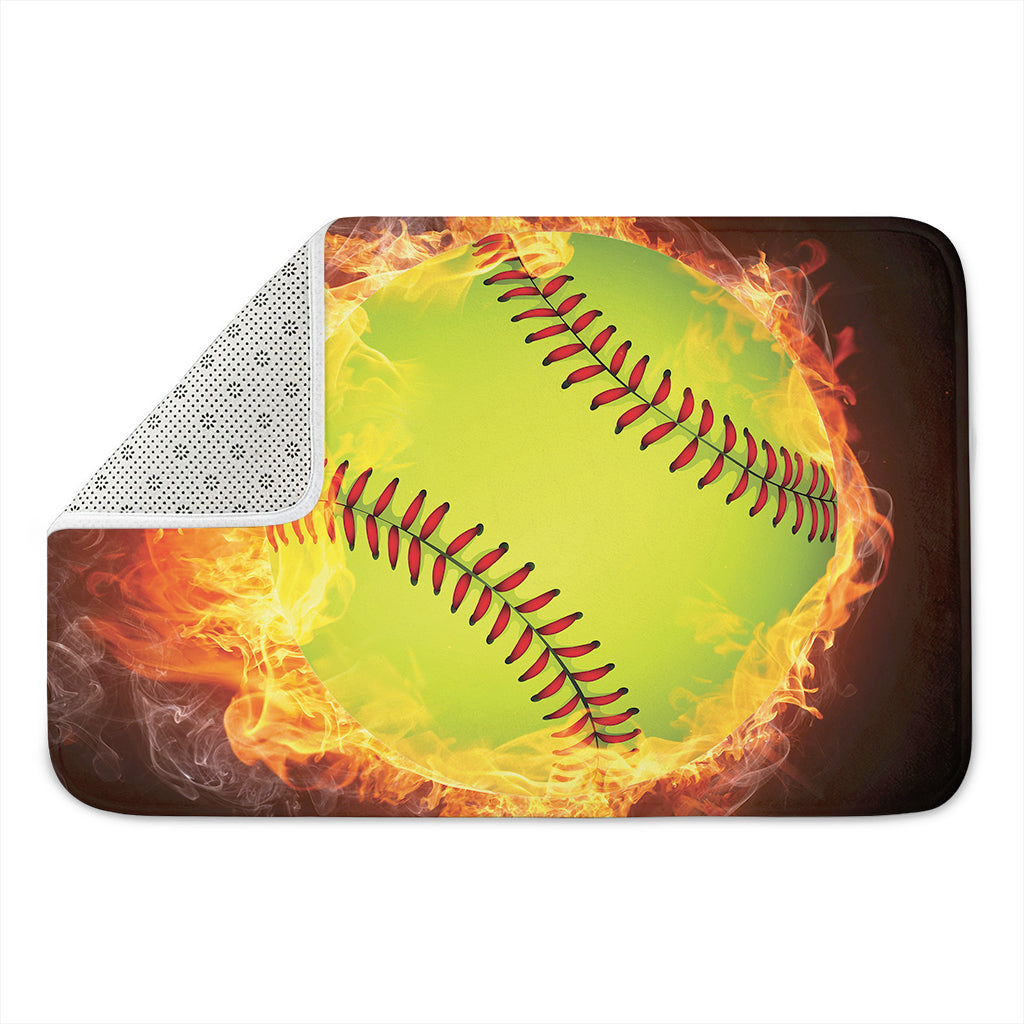 Fireball Softball Print Indoor Door Mat