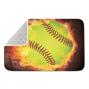 Fireball Softball Print Indoor Door Mat