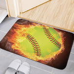 Fireball Softball Print Indoor Door Mat