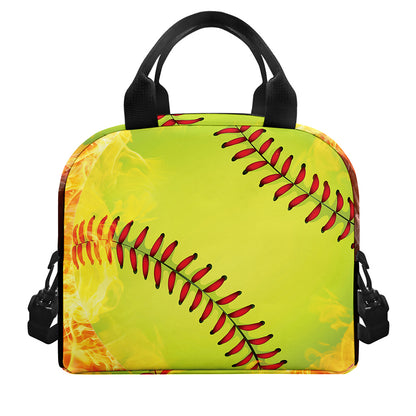 Fireball Softball Print Insulated Lunch Bag