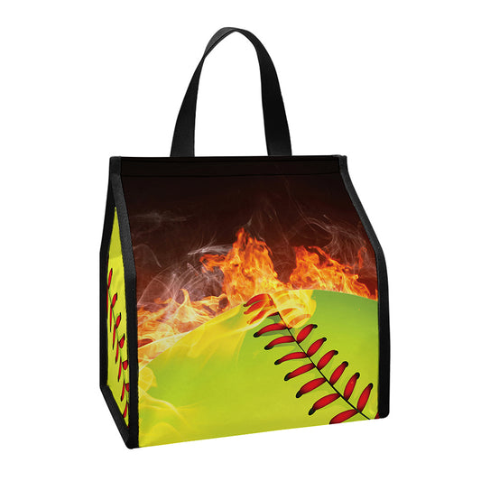 Fireball Softball Print Insulated Lunch Tote