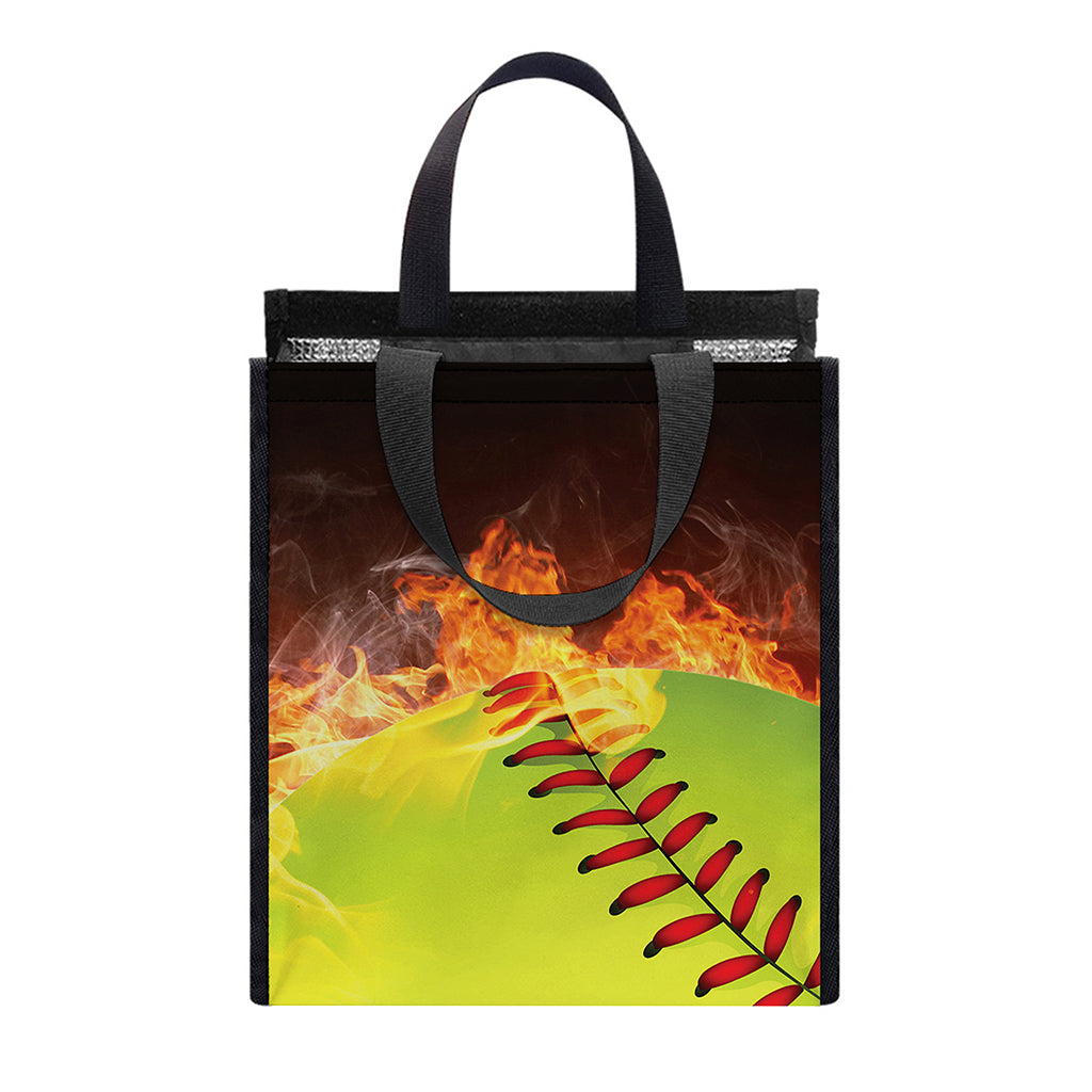 Fireball Softball Print Insulated Lunch Tote
