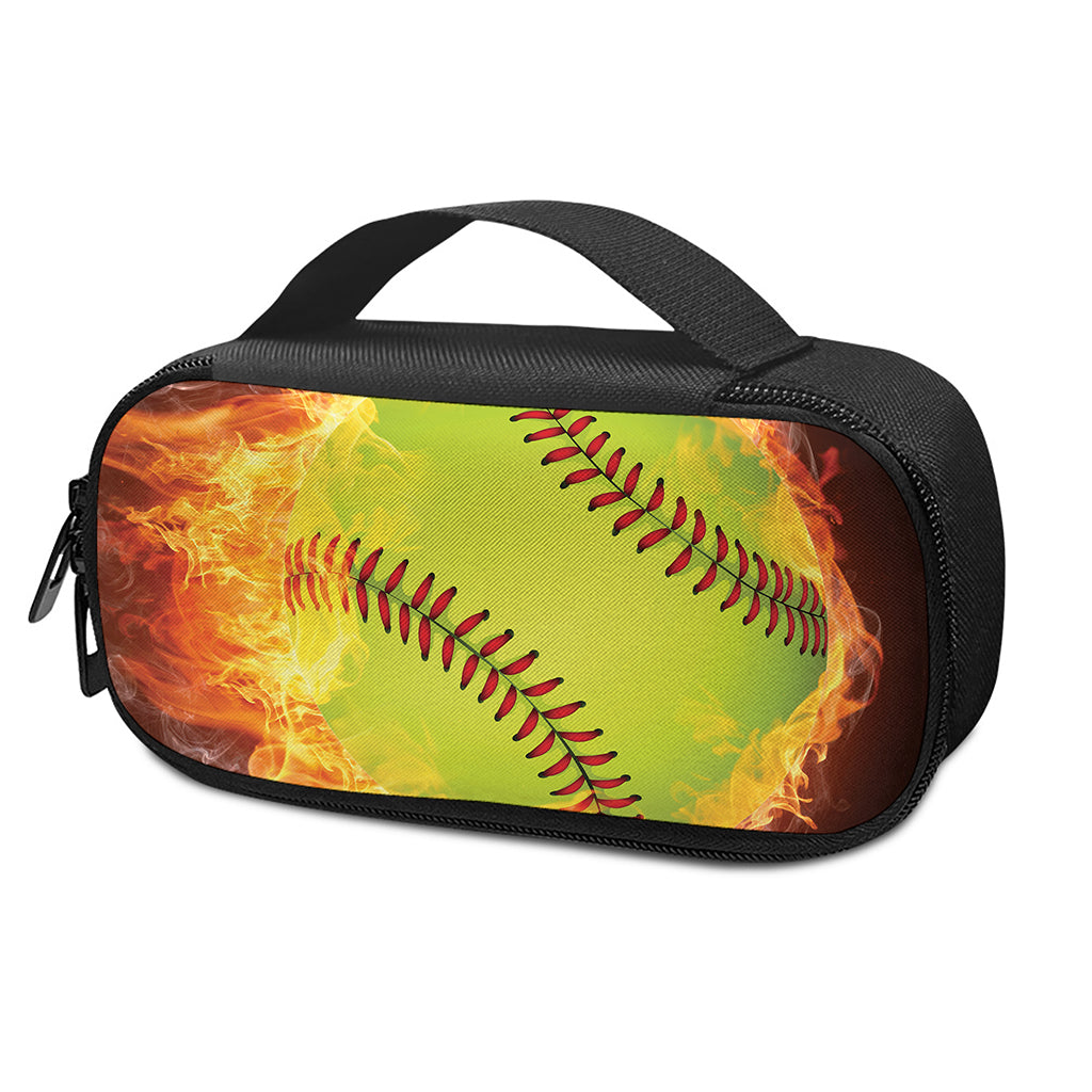 Fireball Softball Print Insulin Cooler Travel Case