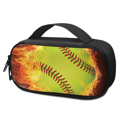 Fireball Softball Print Insulin Cooler Travel Case