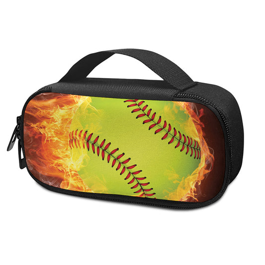Fireball Softball Print Insulin Cooler Travel Case