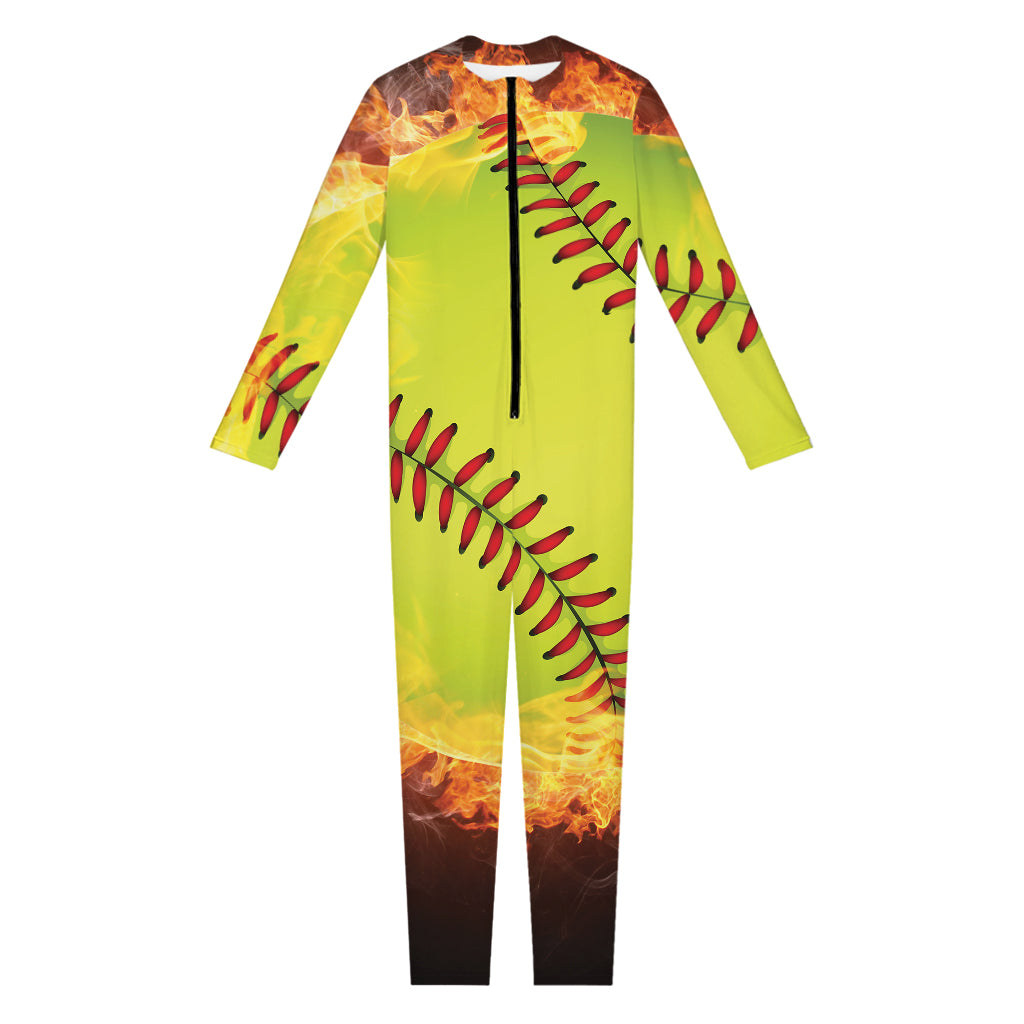 Fireball Softball Print Jumpsuit