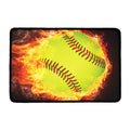 Fireball Softball Print Kitchen Mat