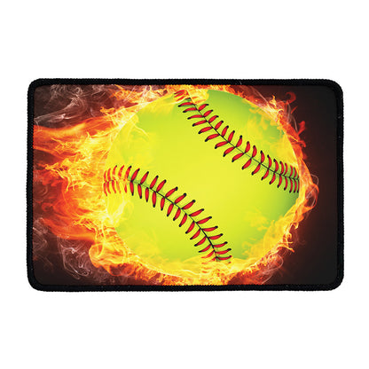 Fireball Softball Print Kitchen Mat