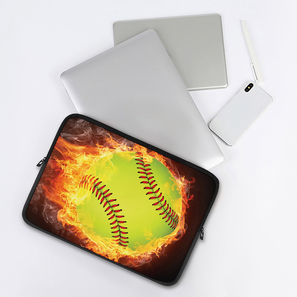 Fireball Softball Print Laptop Sleeve