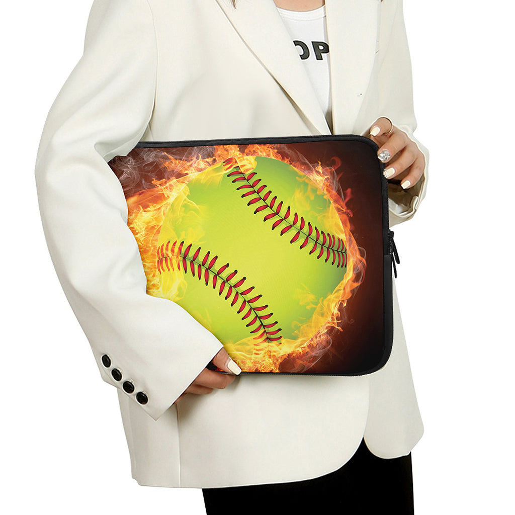 Fireball Softball Print Laptop Sleeve