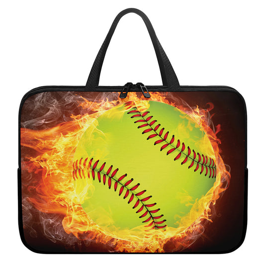 Fireball Softball Print Laptop Sleeve With Handle