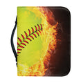 Fireball Softball Print Leather Bible Cover