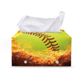 Fireball Softball Print Leather Tissue Box Cover