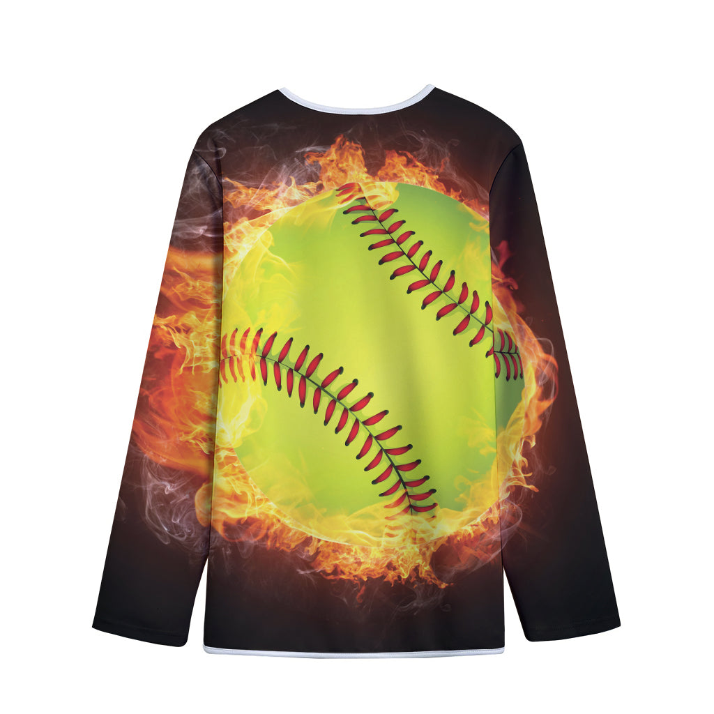 Fireball Softball Print Long Sleeve Short Coat