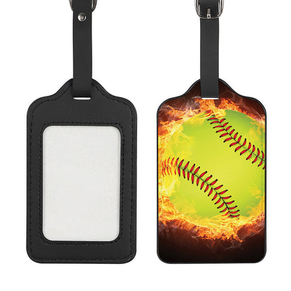 Fireball Softball Print Luggage Tag