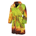 Fireball Softball Print Men's Bathrobe
