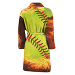 Fireball Softball Print Men's Bathrobe