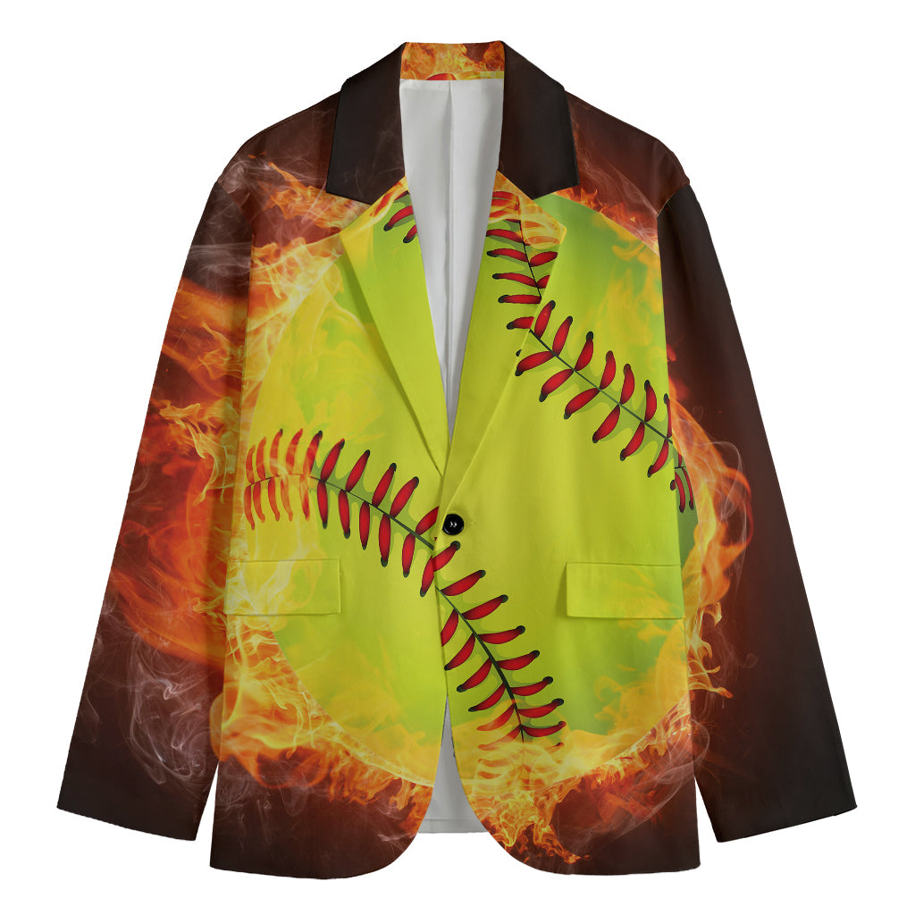 Fireball Softball Print Men's Blazer