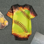 Fireball Softball Print Men's Bodysuit