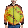 Fireball Softball Print Men's Bomber Jacket