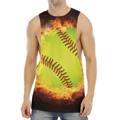 Fireball Softball Print Men's Muscle Tank Top