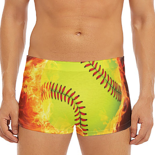 Fireball Softball Print Men's Short Boxer Briefs