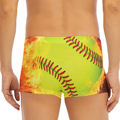 Fireball Softball Print Men's Short Boxer Briefs