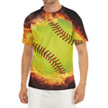Fireball Softball Print Men's Short Sleeve Rash Guard