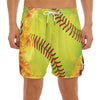 Fireball Softball Print Men's Split Running Shorts