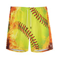 Fireball Softball Print Men's Athletic Shorts