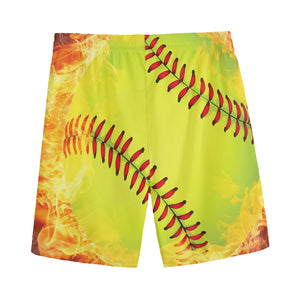 Fireball Softball Print Men's Sports Shorts