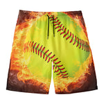 Fireball Softball Print Men's Swim Trunks