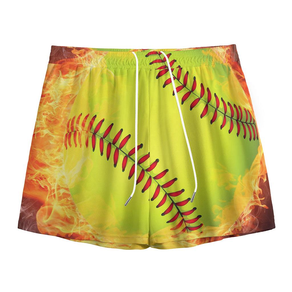 Fireball Softball Print Mesh Shorts