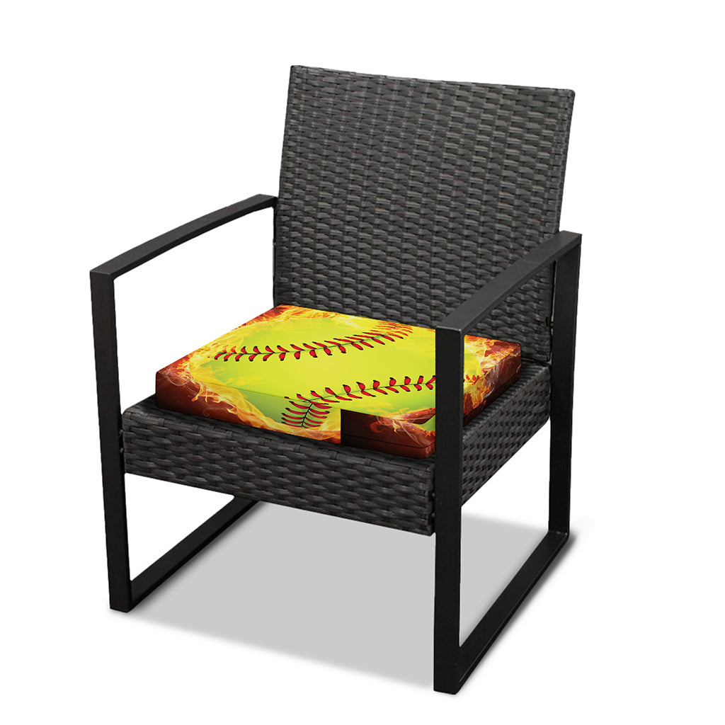 Fireball Softball Print Outdoor Seat Cushion Cover