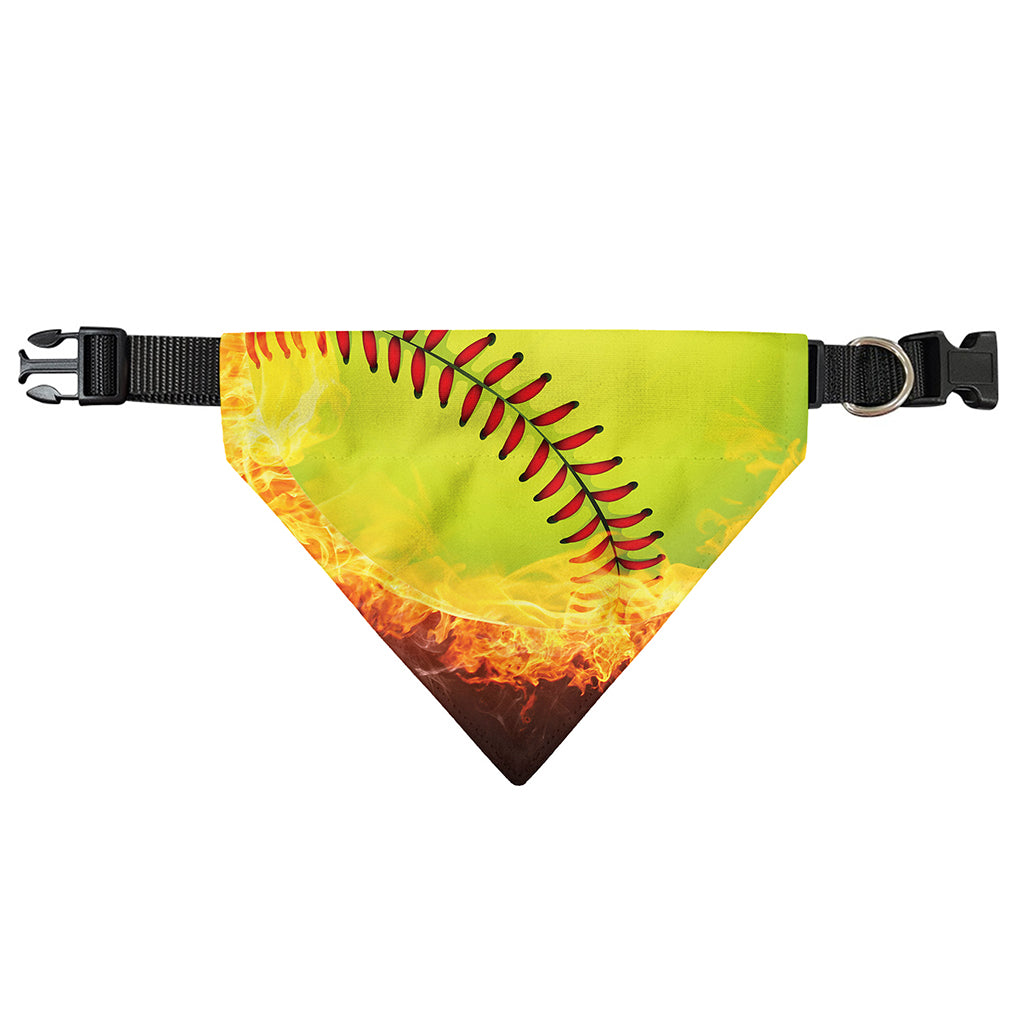 Fireball Softball Print Over The Collar Dog Bandana