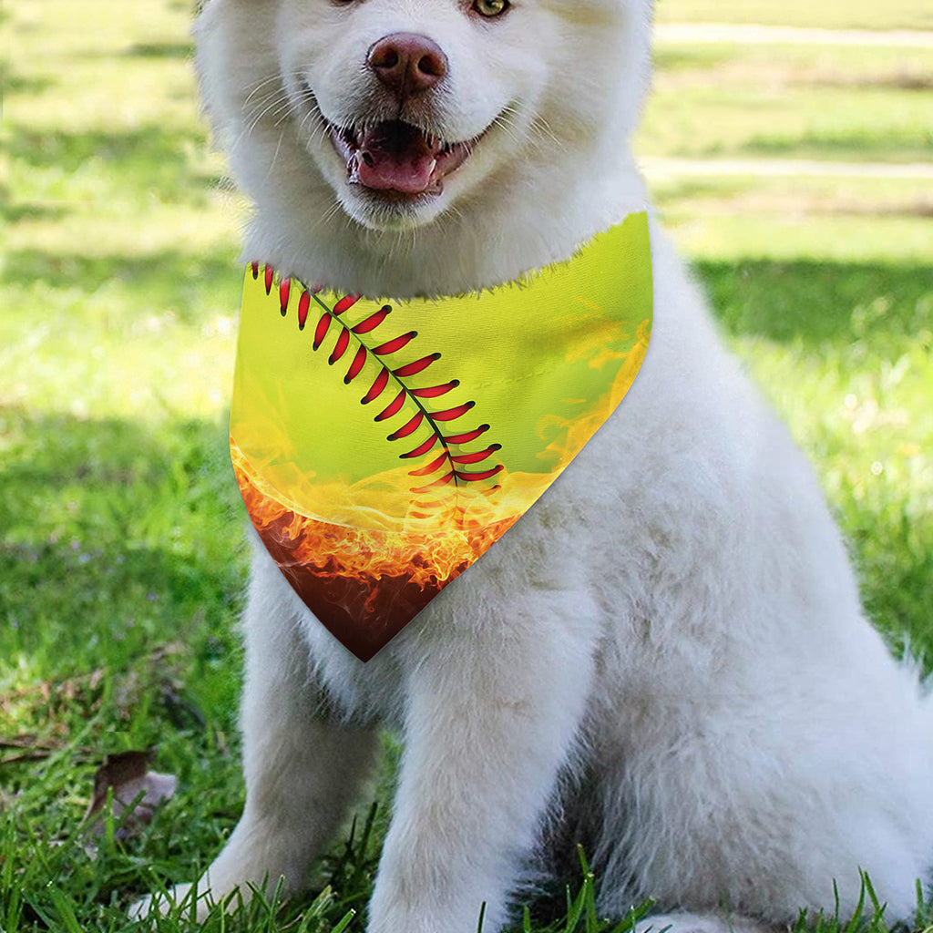 Fireball Softball Print Over The Collar Dog Bandana